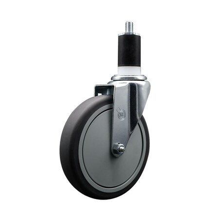 Service Caster 6'' Thermoplastic Rubber Wheel Swivel 1-1/2'' Expanding Stem Caster SCC-EX20S614-TPRB-112